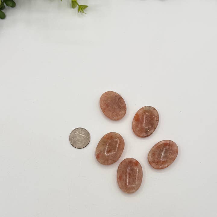 Meraki Gemstones - Wholesale Spiritual Stone/Crystal - Sunstone Worry Stones 40x30x8mm2