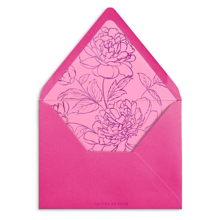 Smitten on Paper - Vendita all'ingrosso Set di cartoleria/cancelleria - Set di note a righe Peony Berry Luxe1