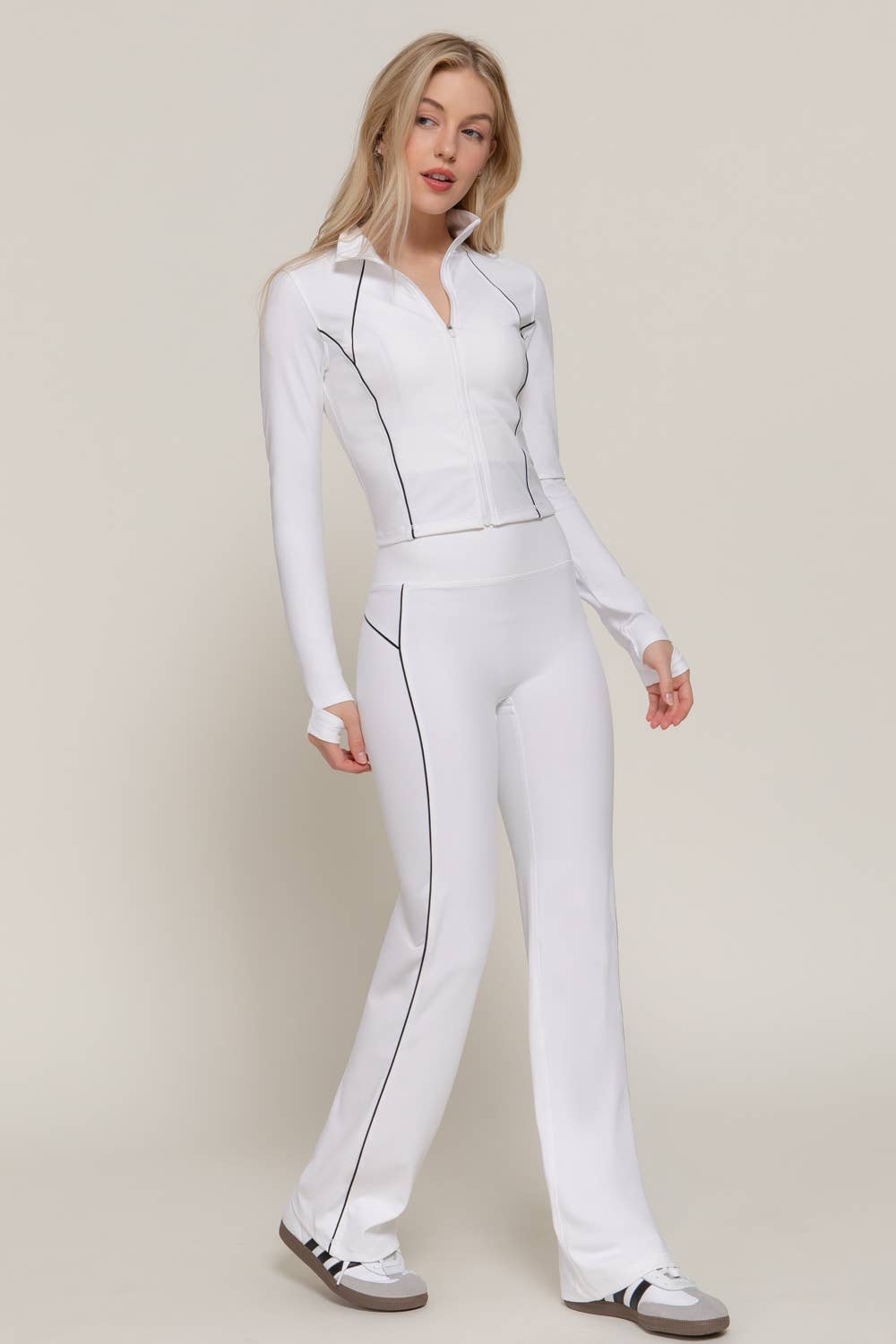 Active Basic | Active USA - Wholesale Athletic Jacket - Women's - Long Sleeve Piping Detail Active Wear Jacket25