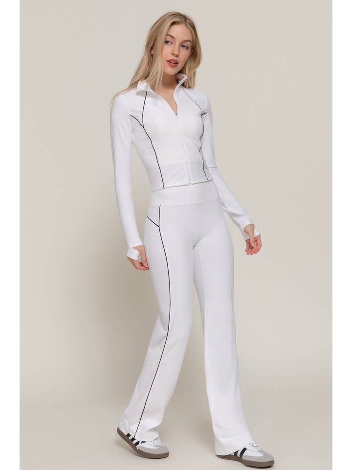 Active Basic | Active USA - Wholesale Athletic Jacket - Women's - Long Sleeve Piping Detail Active Wear Jacket25