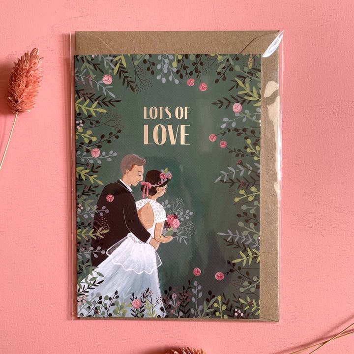 Carte pliable "Beaucoup d'amour" pour la vente par LISELillustration