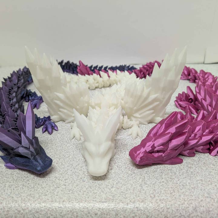 Draken, Edelsteendraken, Gearticuleerd, Fidget, Flexibel, 3D Prints. voor wholesale door Zeus Print Shop
