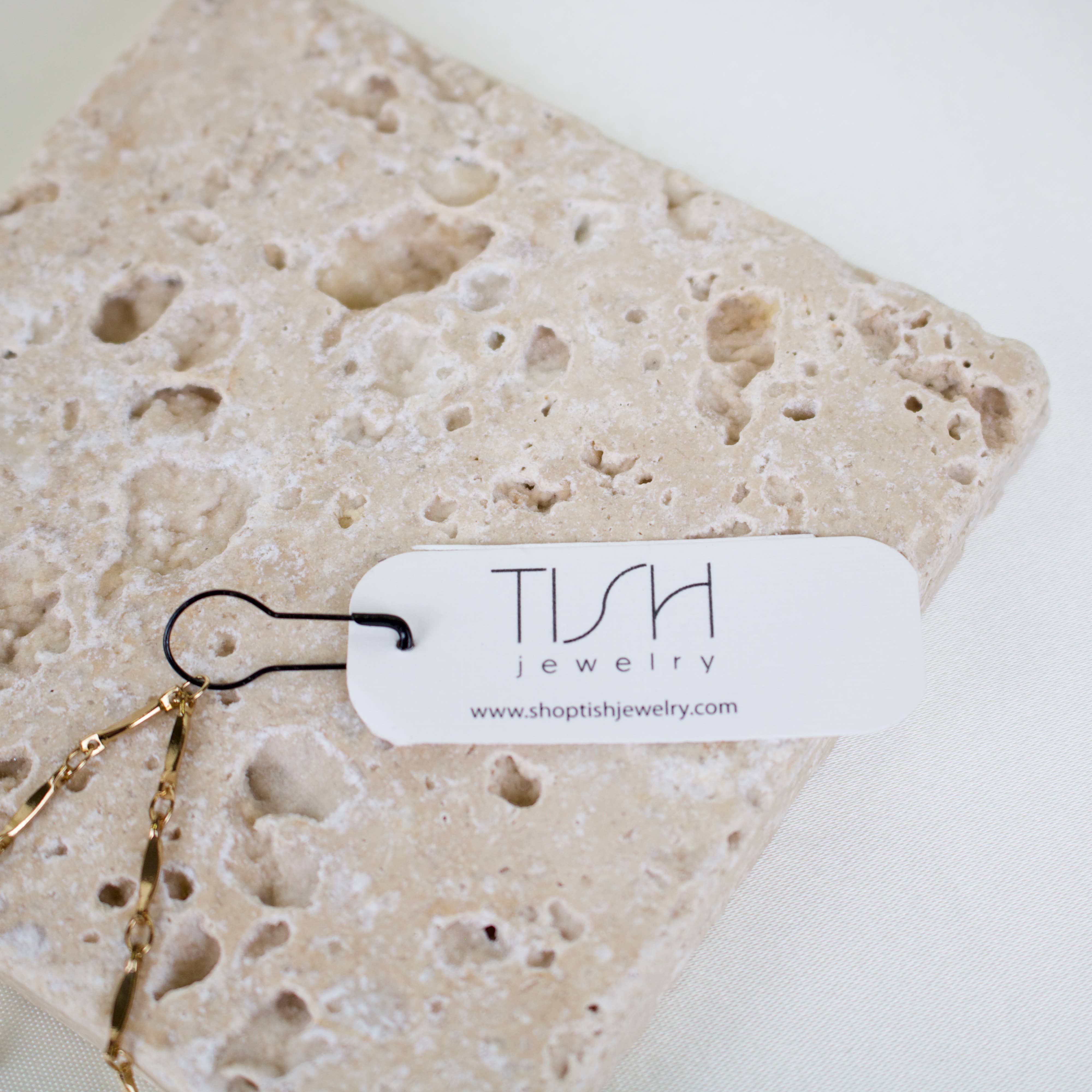 TISH jewelry – Colar pingente/pendente por atacado – Luna // Colar Curto de Quartzo Dourado4