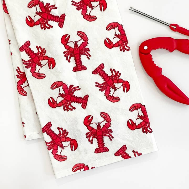 Sunny Day Designs - Wholesale Tea Towel - Lobster Linen/Cotton Tea Towel, Coastal Kitchen Home Decor1