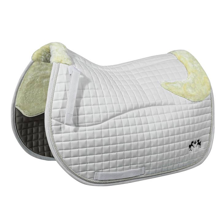 Equine Couture Regal Saddle Pad with White Sherpa Fleece and CoolMax lining for wholesale by JPC Equestrian