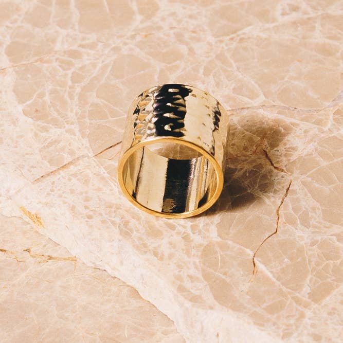 Janna Conner - Vente Anneau/bague à empiler - Bague Bande Cigare | Plaqué Or 18k1