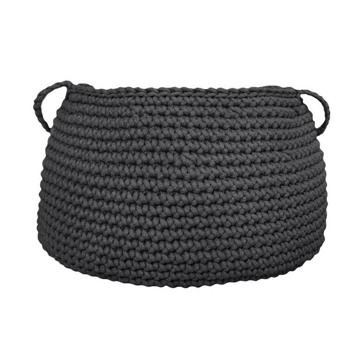 Cesta de ganchillo, talla L | CHARCOAL para venta al por mayor de Zuri House