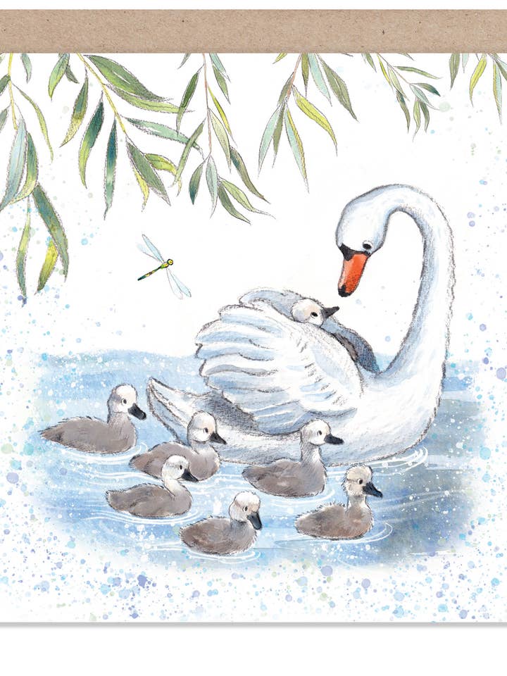 Tomt kort - Svan 'Nere vid floden' serie - RIV019 för wholesale av Paper Shed Design Ltd