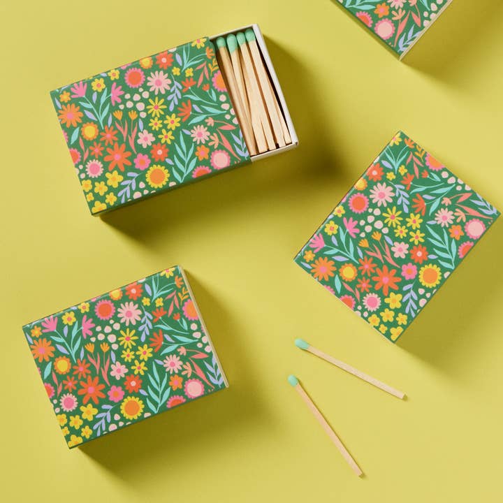 Enlighten the Occasion - Wholesale Matches - Floral Meadow Matchbox with Colorful Matchsticks3