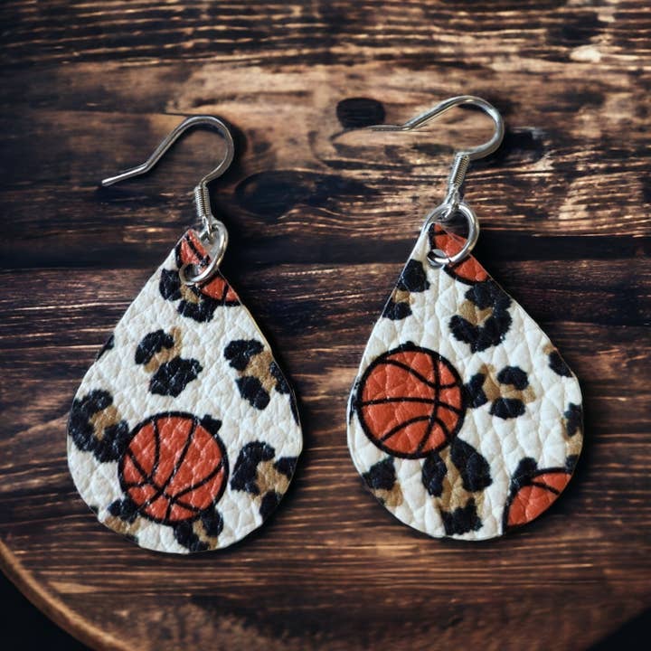Basketball and Leopard Teardrops for wholesale by Bushleys Beauties, LLC