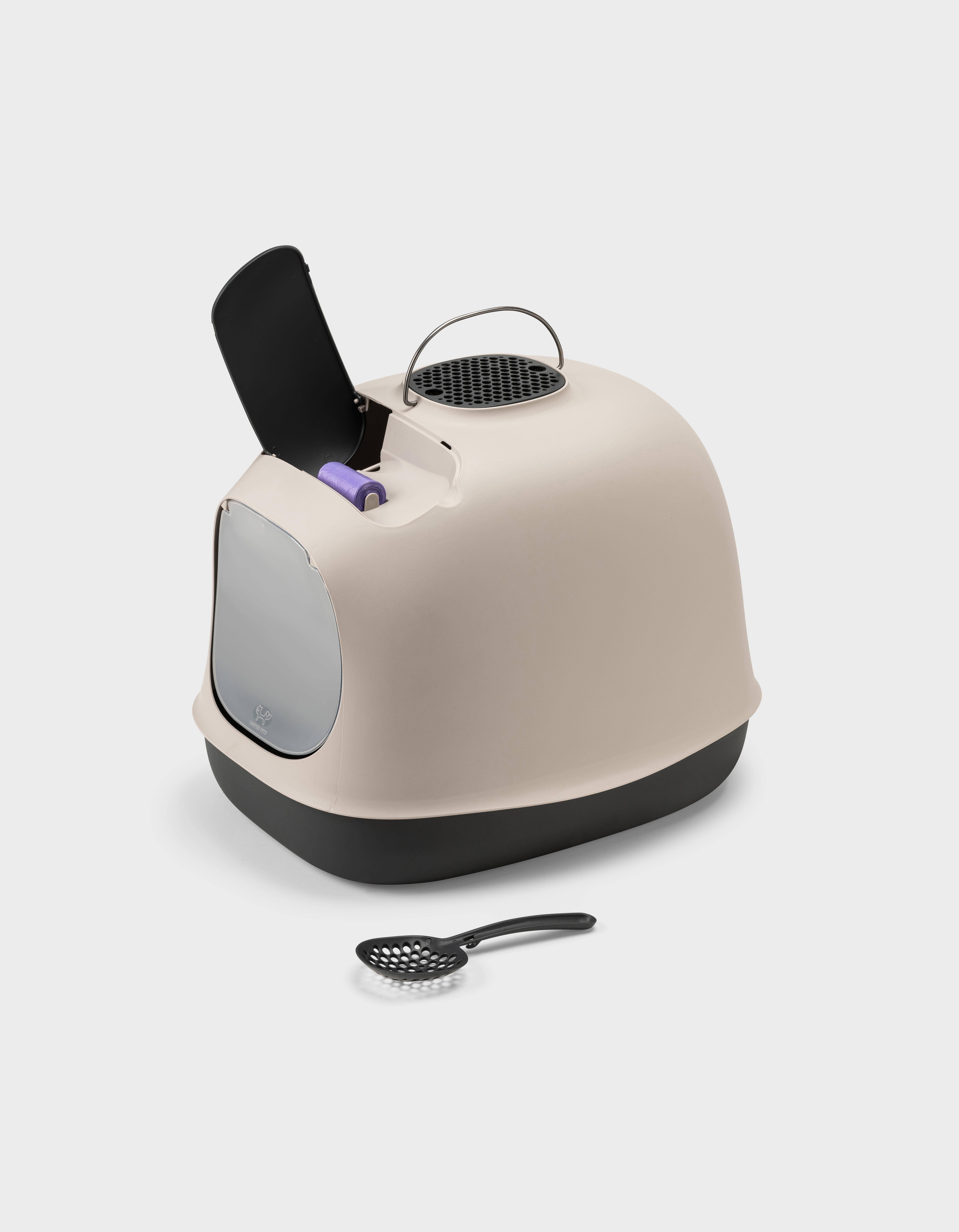 United Pets - Wholesale Pet Bed - Cat/Dog - Designer covered litter box with filter and cleaning accessories2