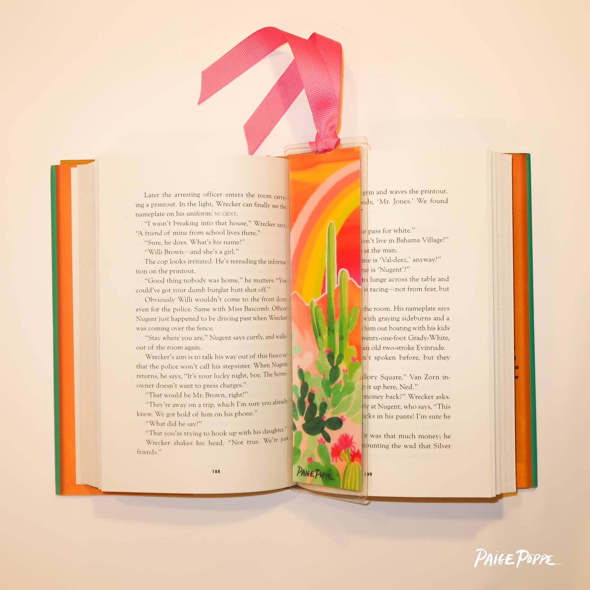 Paige Poppe Art - Wholesale Bookmark - "Desert Rainbow" Ribboned Bookmark4