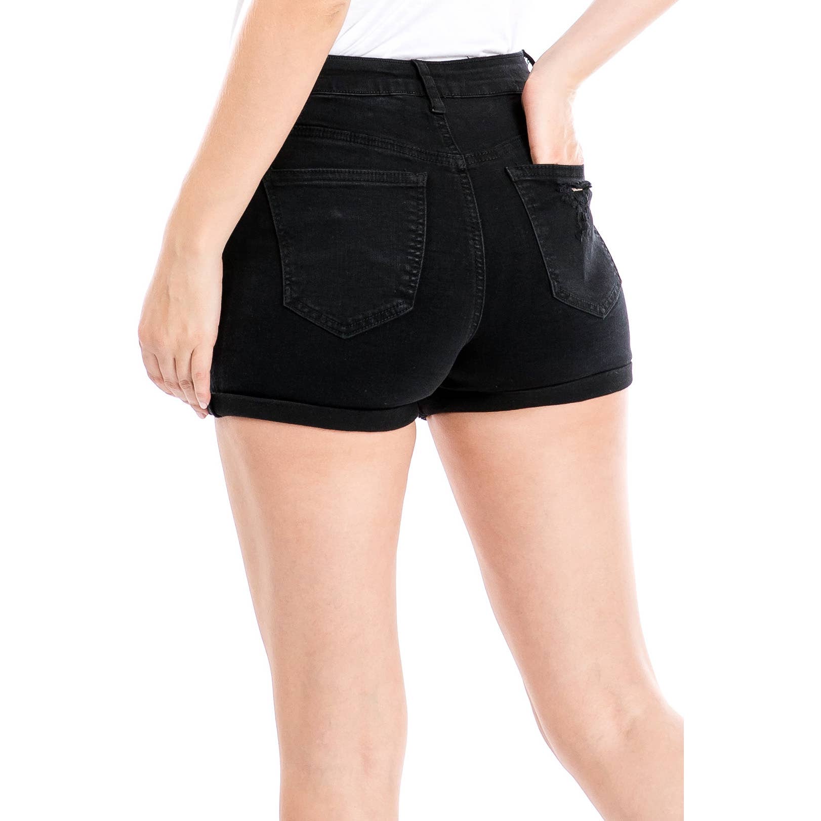 Urban Look - Wholesale Korte broeken - Dames - Body Enhancing Denim Shorts D Wit6
