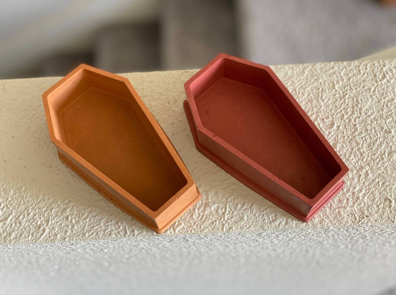 The Herban House LLC - Wholesale Candle Holder - Coffin Concrete Vessels - Empty3