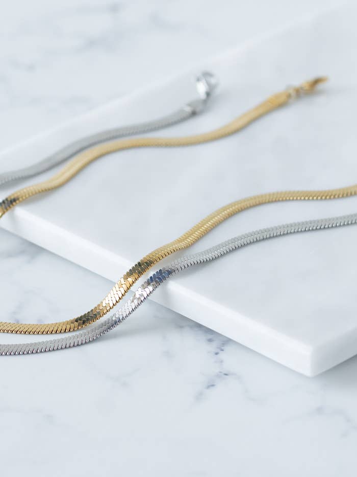 Steel Snake Chain In Silver And Gold for wholesale by Goupi