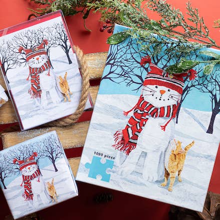 Allport Editions - Venta al por mayor Puzle - Adultos - Puzzle de 1000 piezas Cat Snowman2