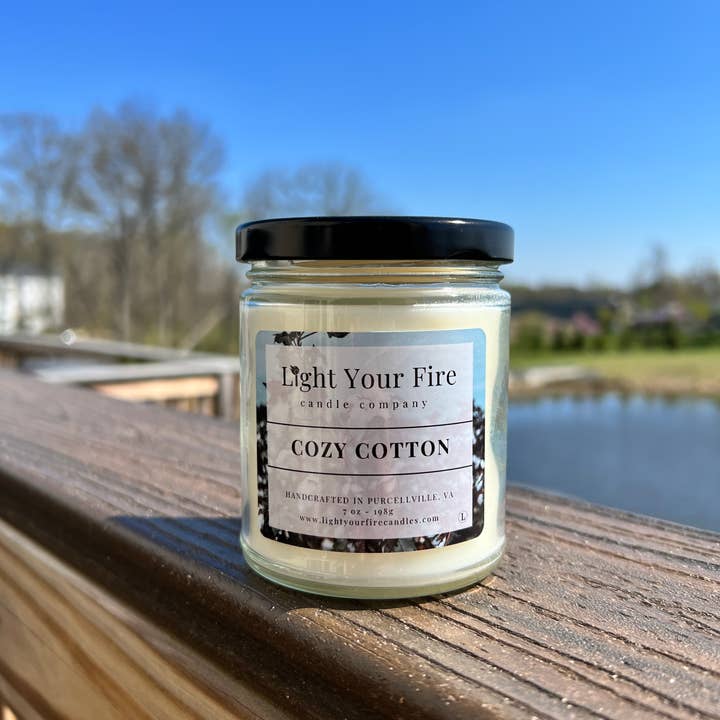 Light Your Fire Candle Co - Wholesale Jar/Filled Candle - Cozy Cotton Candle1