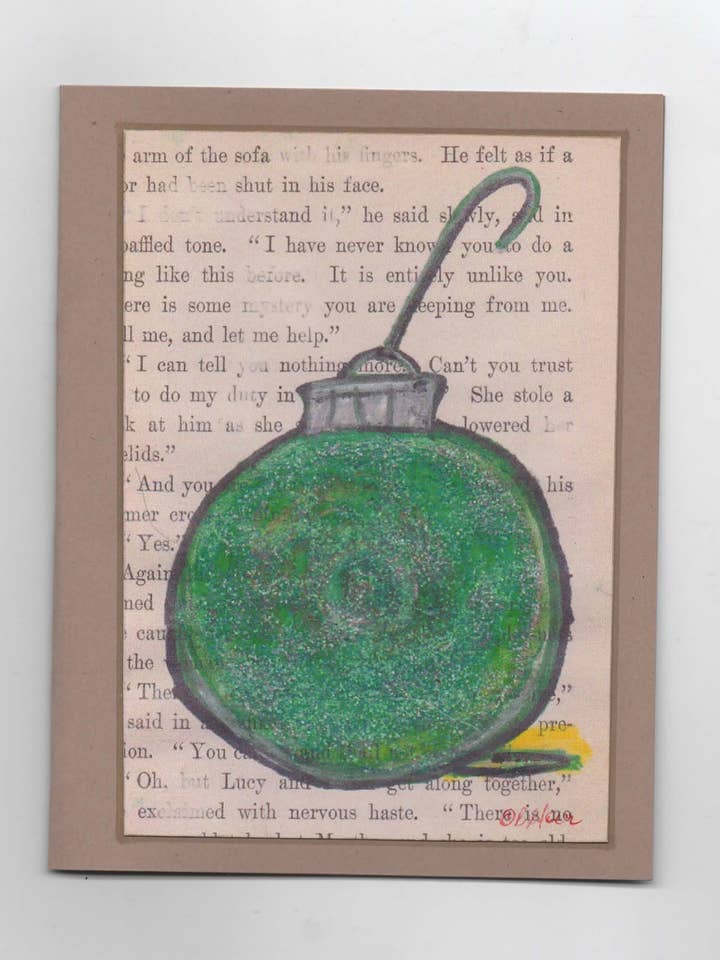 Groen ornament, kerstbriefkaart voor wholesale door Noteworthy Crafts