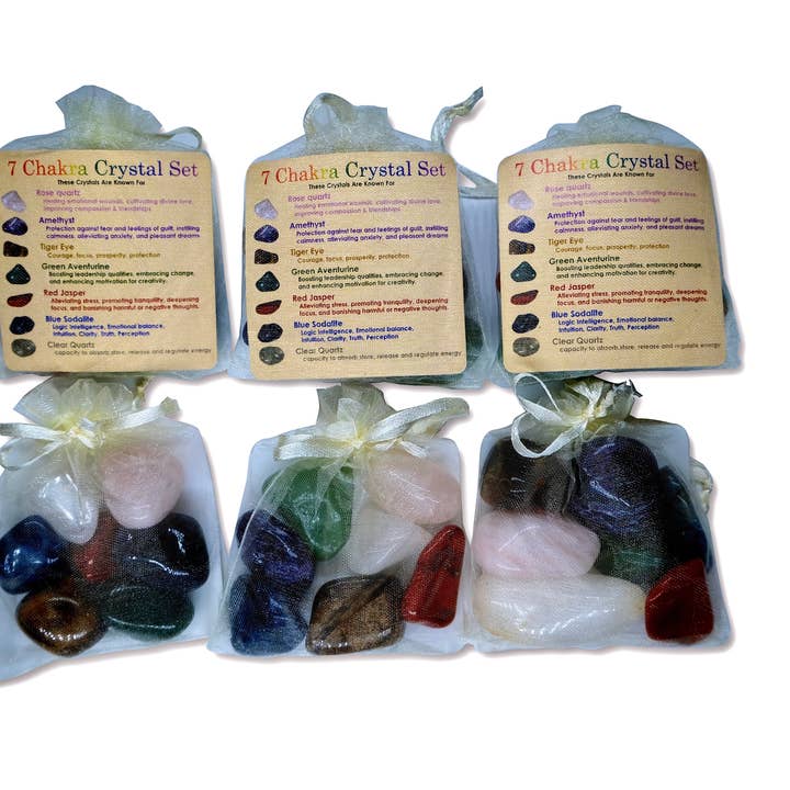 Faiza Naturals – Pedra/cristal espiritual por atacado – Conjunto de Cristais dos 7 Chakras