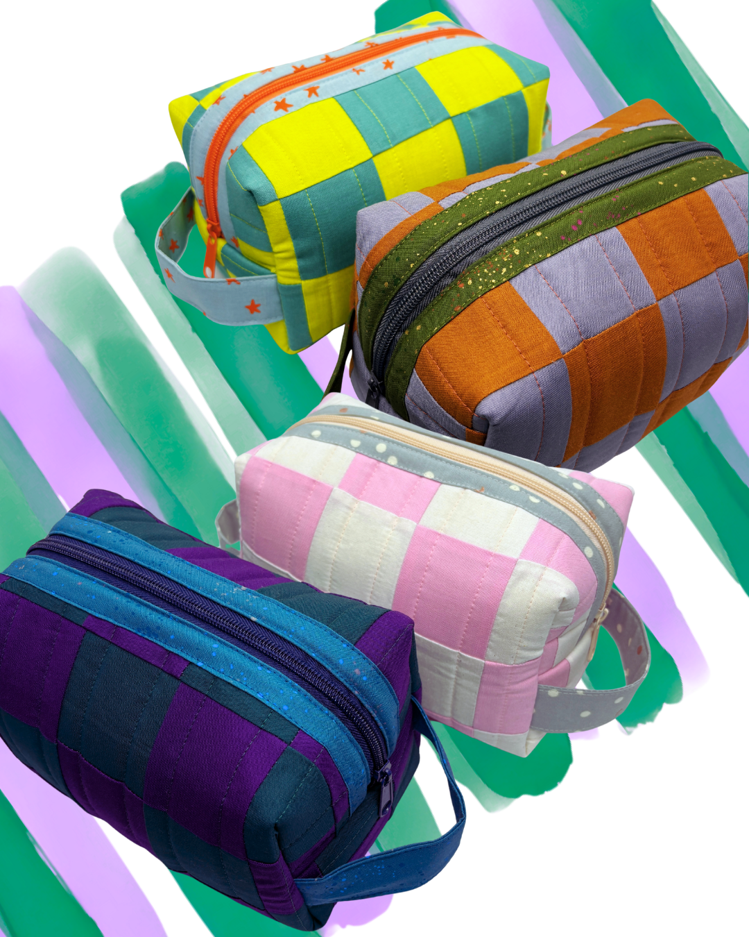 Zipped & Printed - Wholesale Toiletry Bag - Women's - Quilted Boxy Pouch (Cosmetics Pouch, Toiletry Bag, Dopp Kit)4