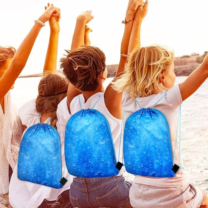 Crover - Wholesale Drawstring Bag - Kids - Ocean Party Favor Bags – Blue Drawstring Backpacks4