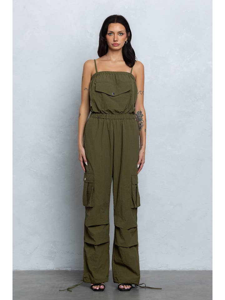 No Vacancy - Wholesale Jumpsuit - Women's - Tube top parachute cargo jumpsuit9