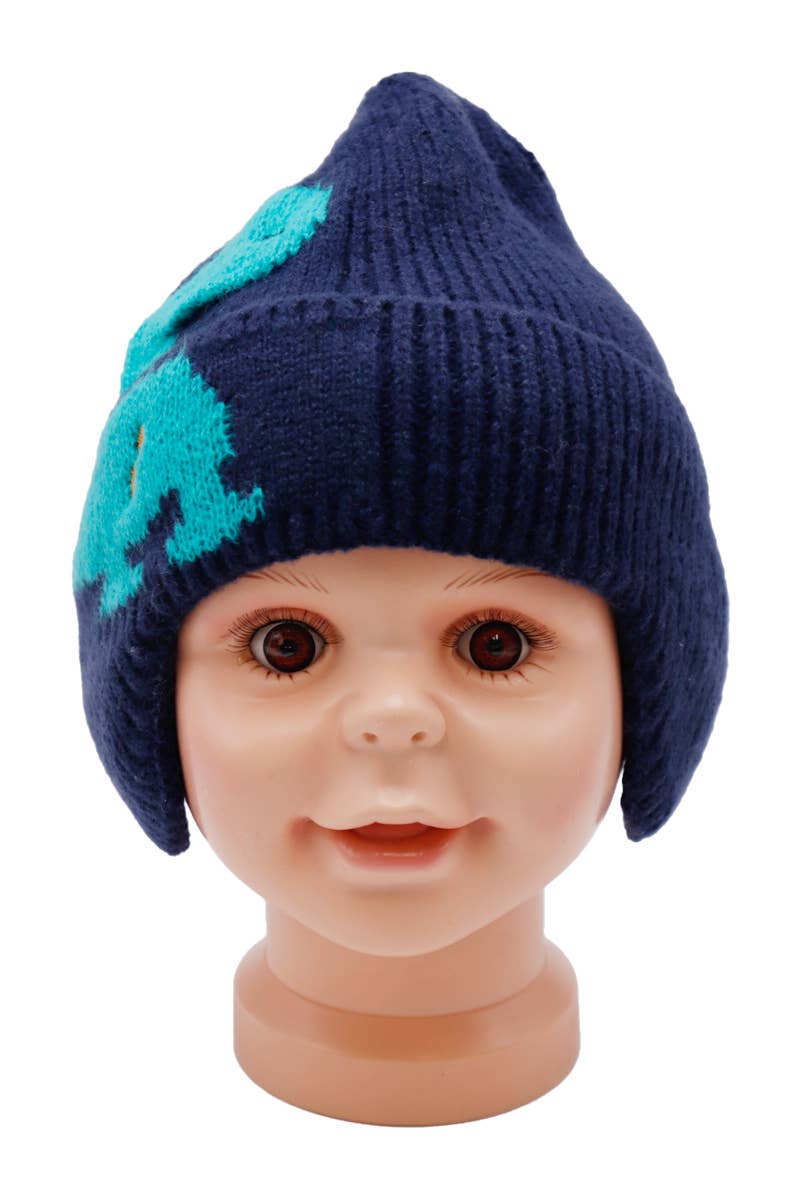 Cap Zone - Wholesale Beanie - Kinderen - Dinosaur Spike gebreide muts met oorbescherming voor kinderen4