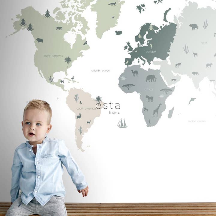The Design Department b.v. - Wholesale Wallpaper - Wall Mural World Map for Children8