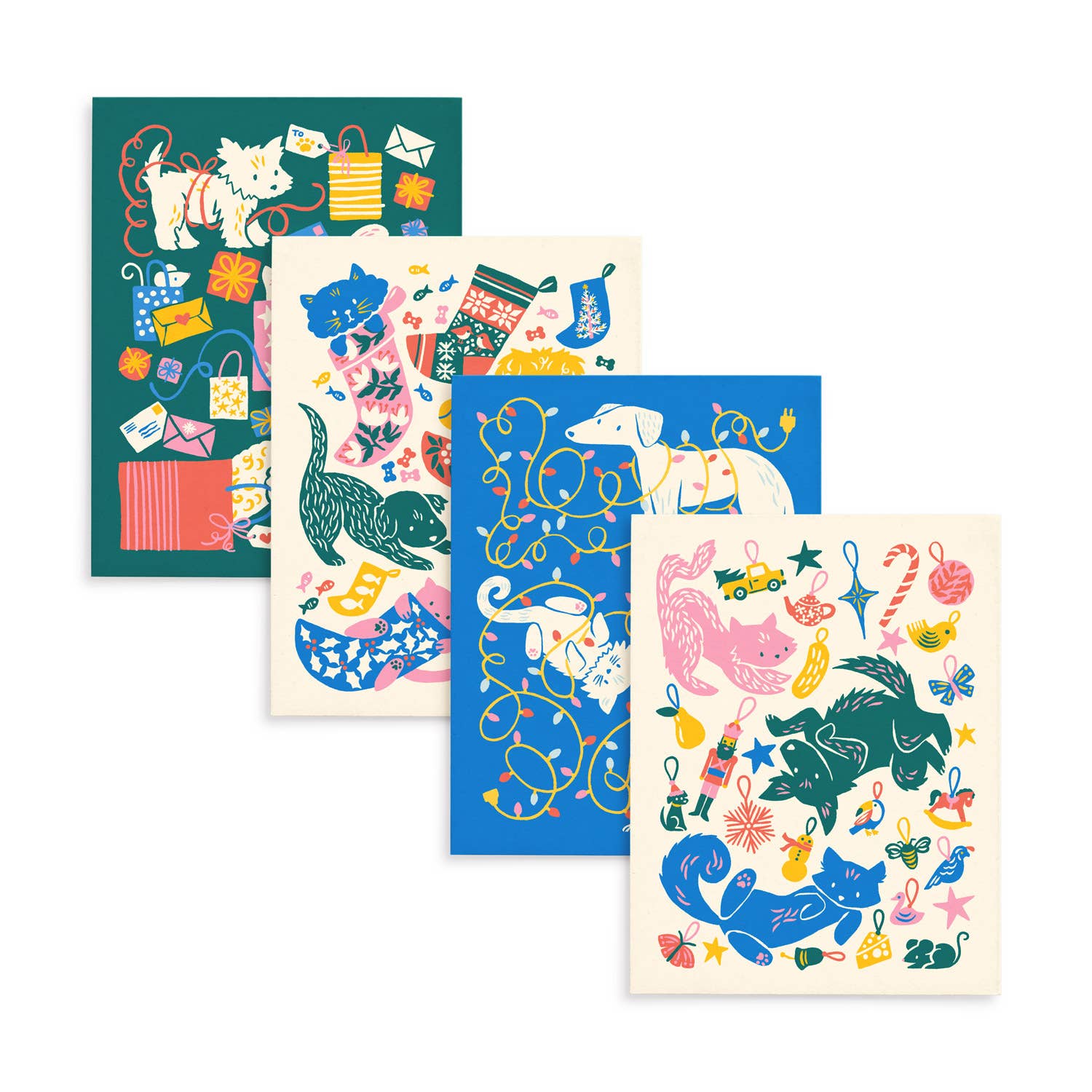 Nuthatch Studio - Wholesale Christmas Card - Merry Pets Christmas Card Set: Original Art, Set of 85