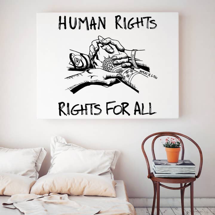 Re Navy Human Rights, Rights for All T-shirt for wholesale on Faire1