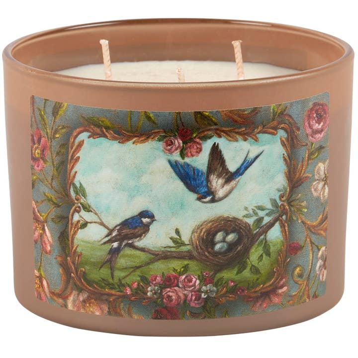 Blue Swallows Candle for wholesale by Primitives by Kathy