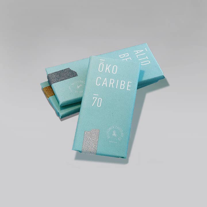 70% Öko Caribe. Origin: Dominican Republic for wholesale by Bellflower Chocolate Company