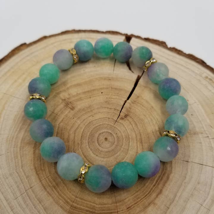 CHAKRA JEWELRY - Wholesale Beaded Bracelet - Natural Agate Bead Chakra Bracelet - 10 MM