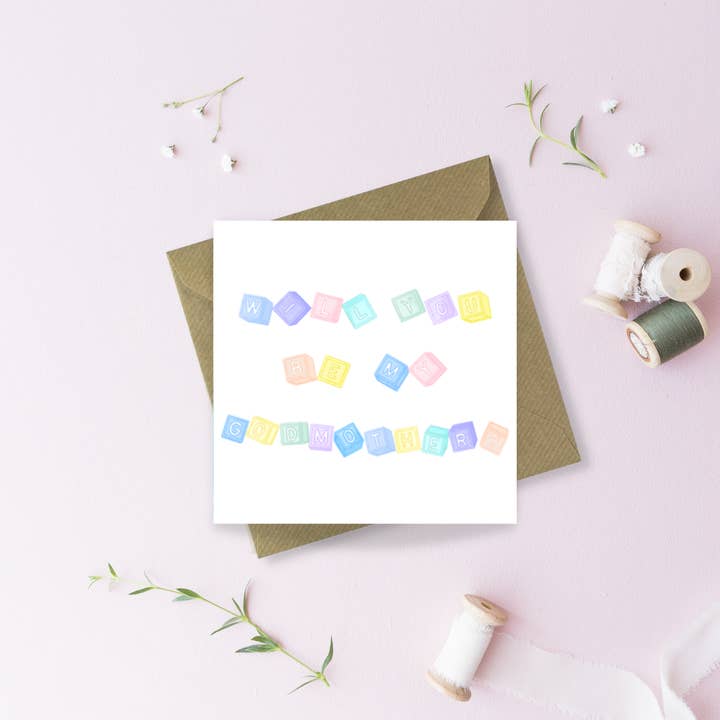 ¿Serás mi padrino? Tarjeta de felicitación para venta al por mayor de Sayers Studio