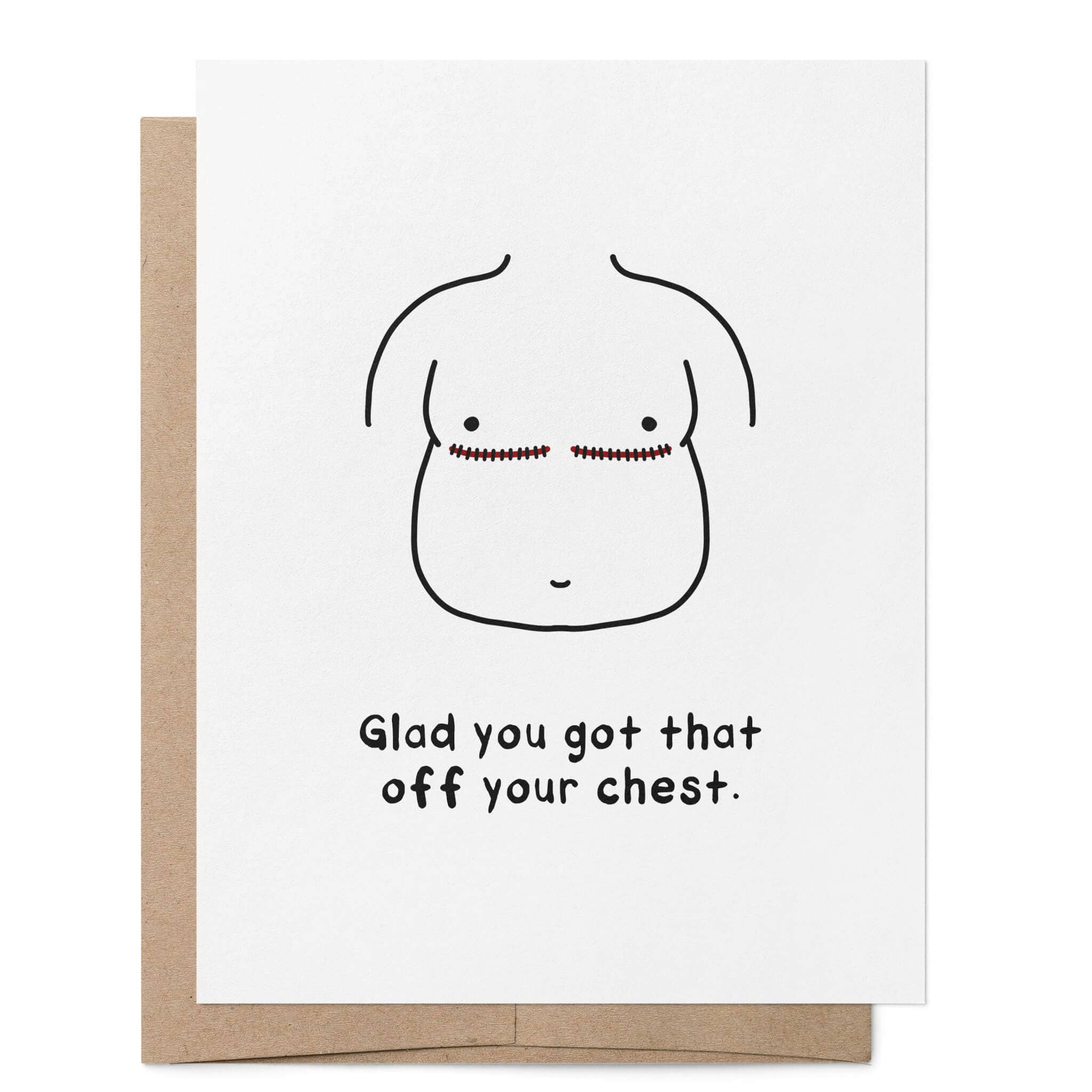 That Queer Card Co - Wholesale Everyday Greeting Card - Big Glad You Got that Off Your Chest Trans Top Surgery Card1