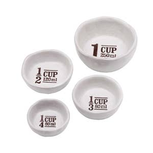 Young's Inc. 4 Piece Stacking Ceramic Measuring Cups 