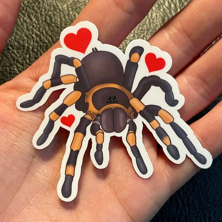 Spider / Tarantula With Hearts Reptile Sticker Decal for wholesale by Dirty Brushes