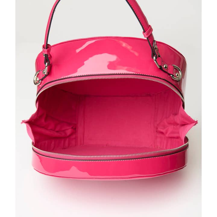 Unique Vintage - Wholesale Top Handle Bag - Women's - Barbie x Unique Vintage Pink Leatherette Circle Bag