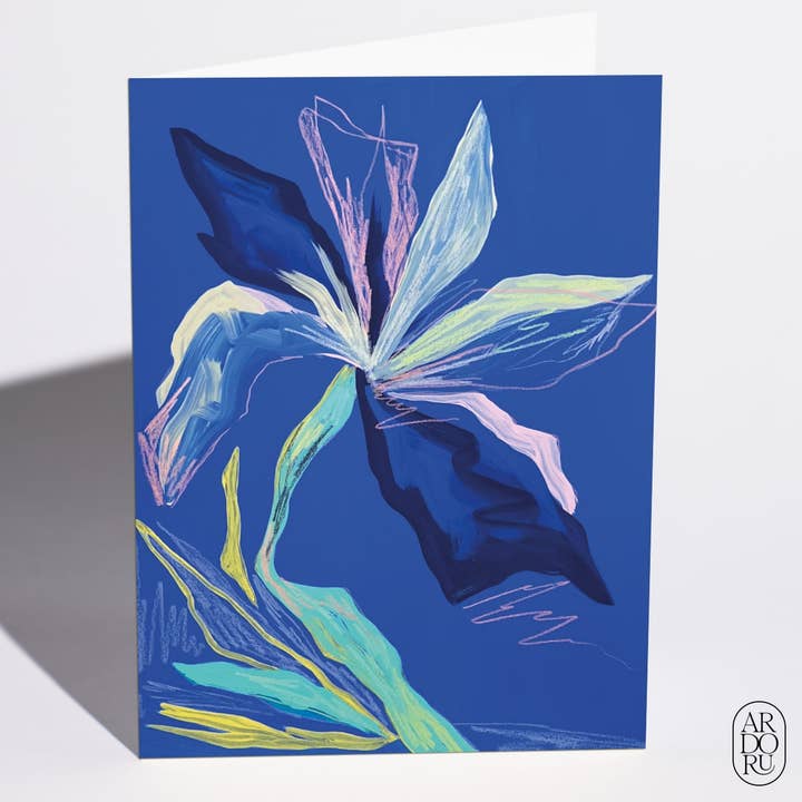 Carte de remerciement - «Fleur bleue» pour la vente par ArdorU
