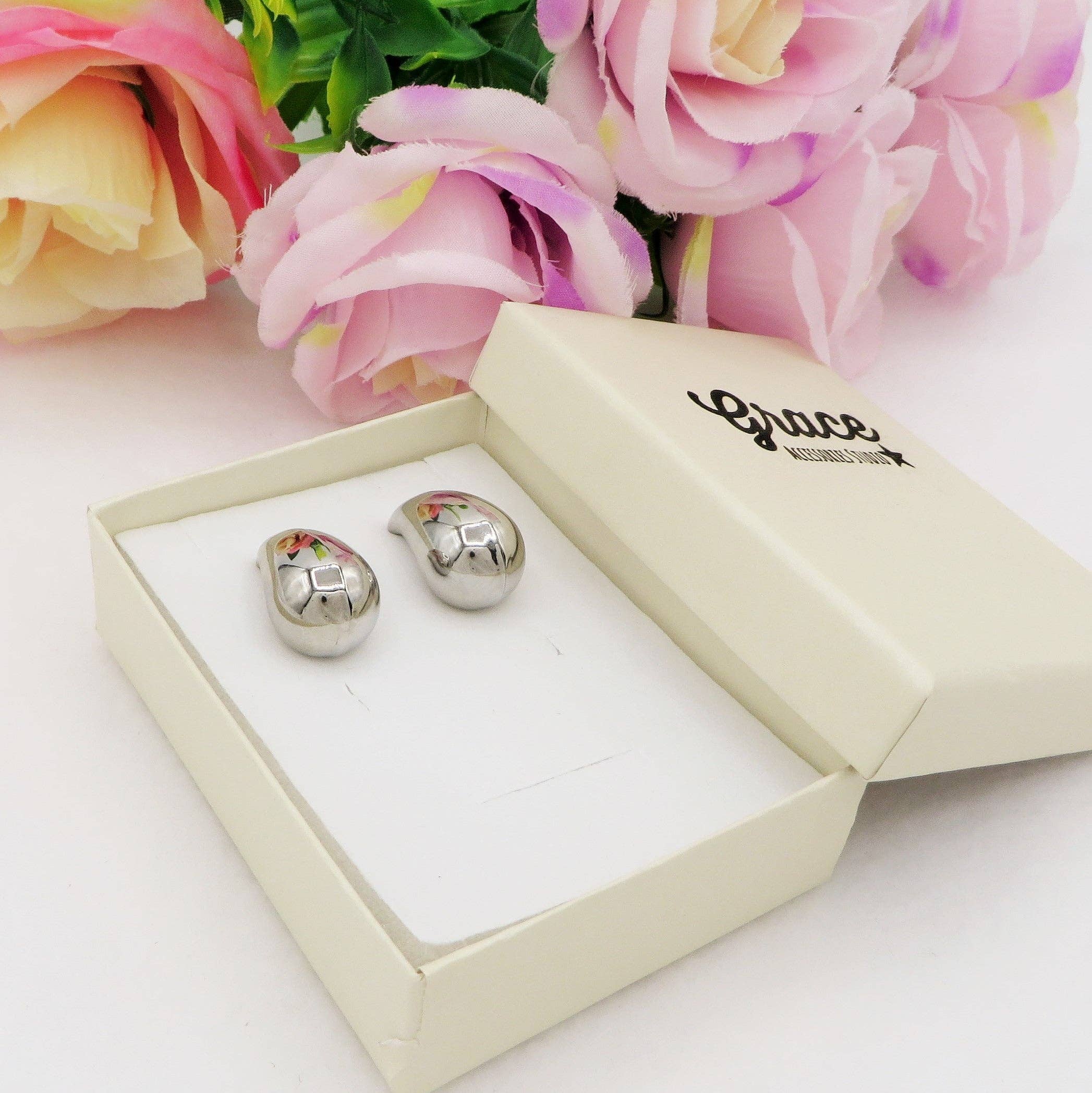 Daemon srls – Engroshandel Hængeøreringe og creoløreringe – DROP 4 størrelser - rustfrit stål ~ par tunge dråbeøreringe8