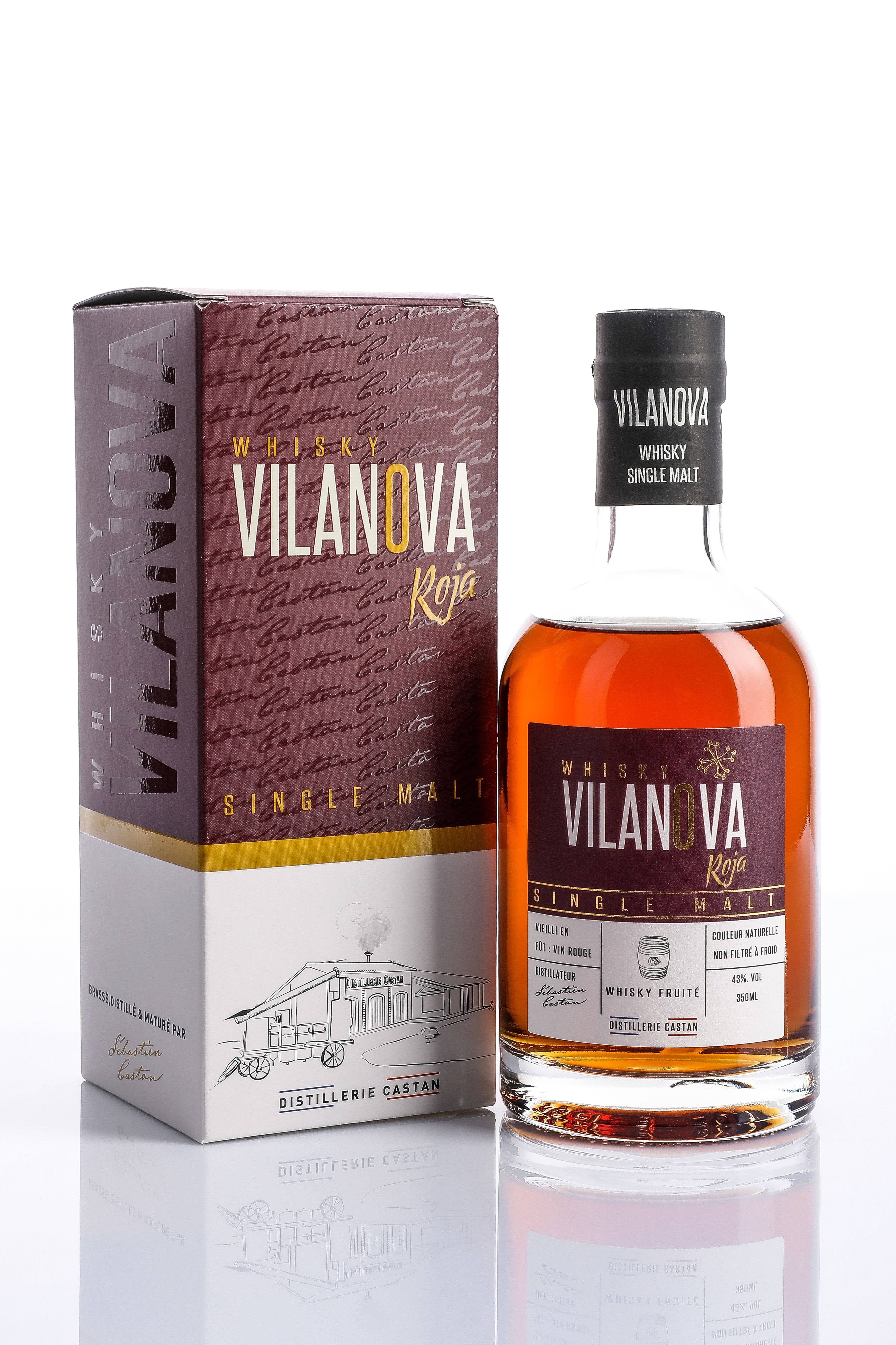 Distillerie Castan - Wholesale Whiskey - Vilanova Roja whiskey - 350ml1