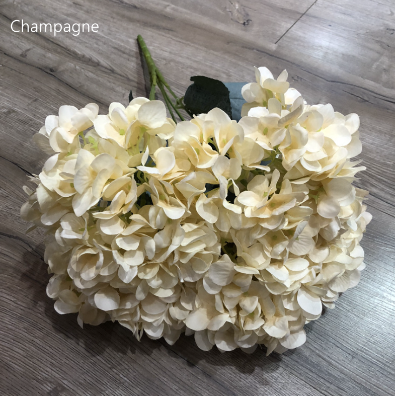 Sweet Home Deco – wholesale Artificial flowers – 18" Super Soft Silk Hydrangea Artificial Flower YellowOrange0