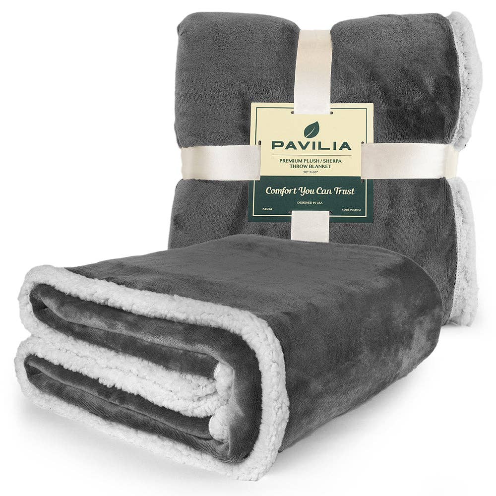 Pavilia – Manta para sofá por atacado – Cobertor Premium Sherpa Fleece43