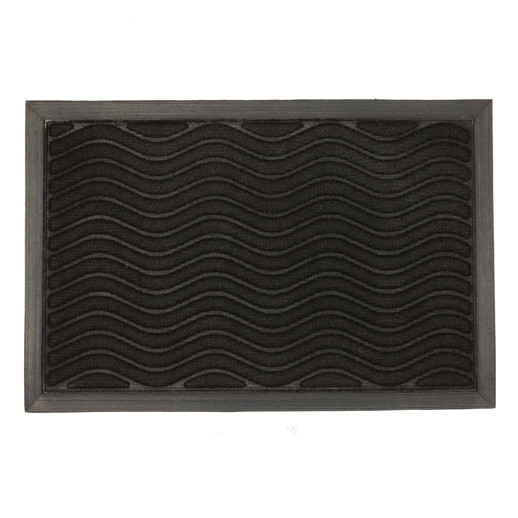 Rinkit Ltd - Wholesale Door Mat - Nicola Spring Heavy Duty Door Mat - 60 x 40cm - Black Waves0