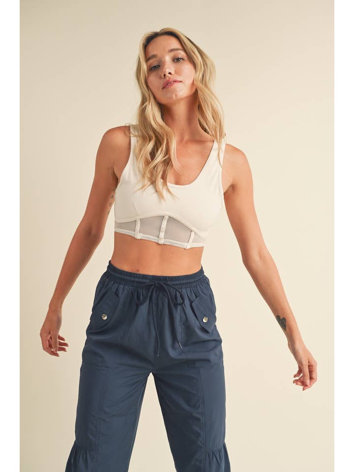 KIMBERLY C - Wholesale Athletic Top - Women's - Bustier Active Top with Mesh Inlays