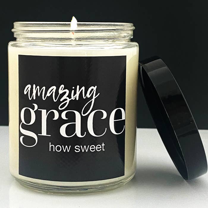 Lemon Verbana 8oz Glass Candle for wholesale by Abba Christian Products