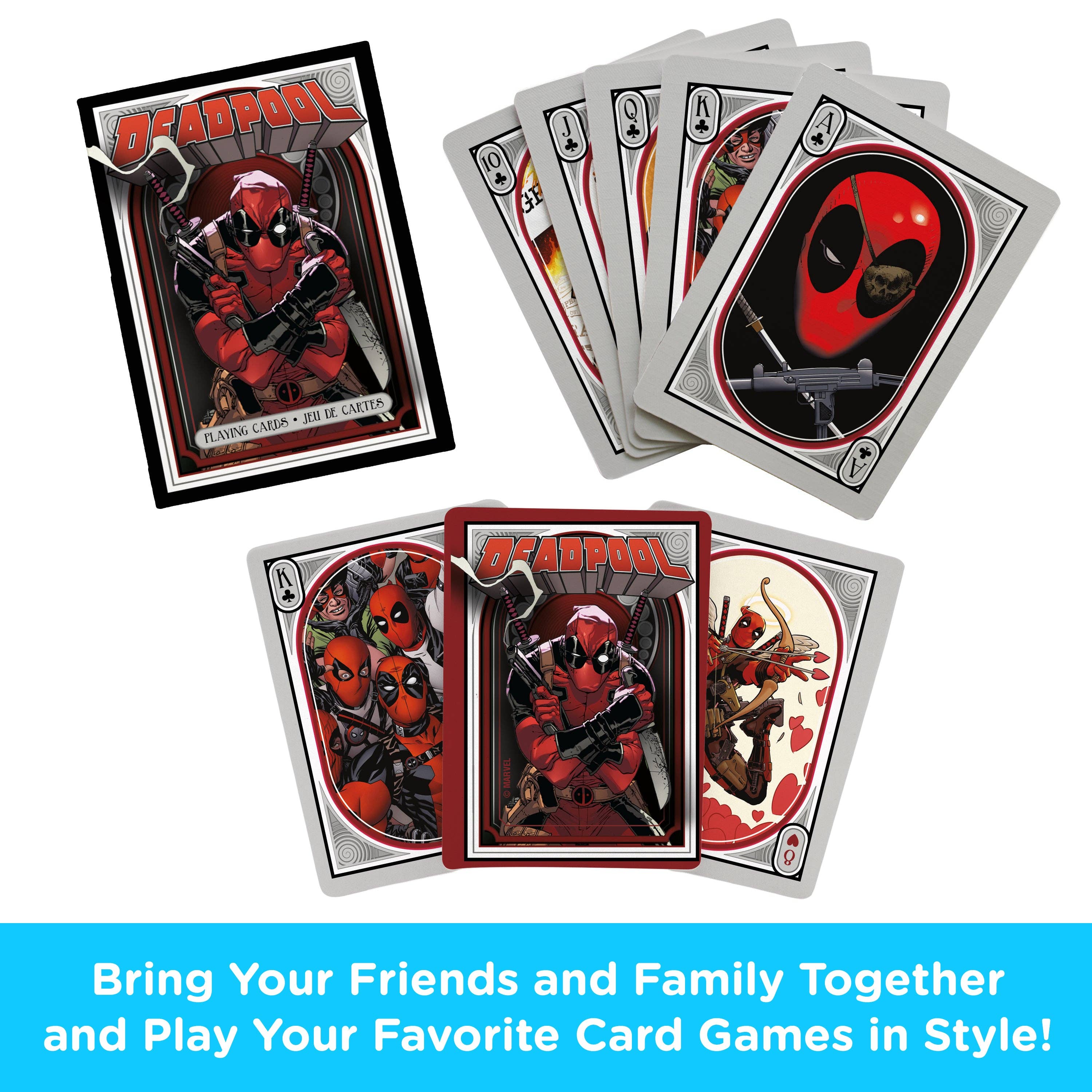 AQUARIUS, GAMAGO, ICUP, & ROCK SAWS by NMR Brands - Wholesale Playing Cards - Marvel Deadpool Nouveau Playing Cards1