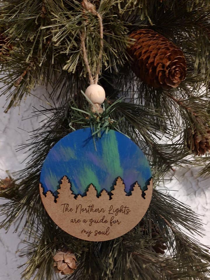 Ornaments Northern Lights for wholesale by Endless Etching LLC