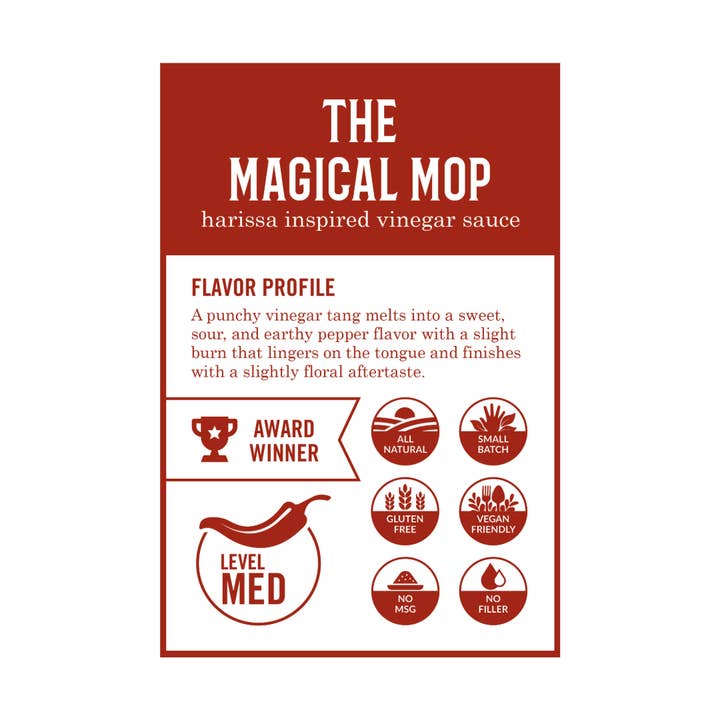 B.T. Leigh's Sauces & Rubs - Wholesale Sauce - The Magical Mop - Harissa Inspired Carolina Vinegar Sauce