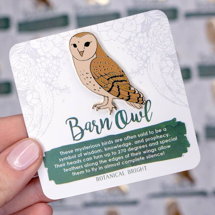 Botanical Bright - Wholesale Lapel Pin/Button - Barn Owl Enamel Pin